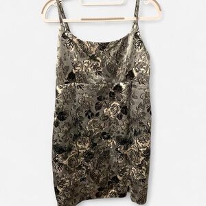 Gray Floral Tapestry Dress